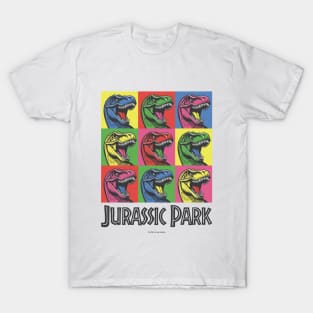 Jurassic Park T-Rex Pop Art Squares T-Shirt